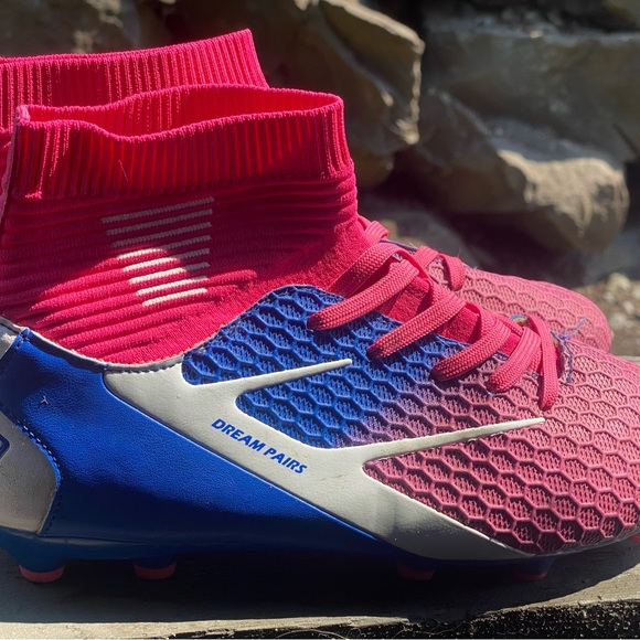 DREAM PAIRS HZ19002K Women’s Pink Blue Soccer Football Cleats Shoe Size 6 - Picture 9 of 11